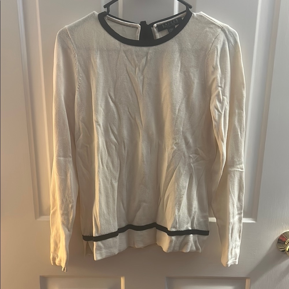 Ralph Lauren Cream Top with Black Trim